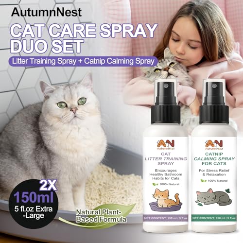Cat Catnip Calming Spray & Cat Litter Box Attractant Kit (2-in-1 (Cat Litter Training & Catnip Calming))