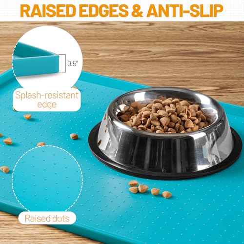 Dog Feeding Mat (Green(Teal) / 19"l X 12"w)