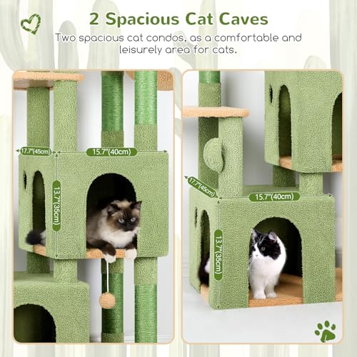 Heavy Duty Cactus Cat Trees for Big Cats Maine Coon (Cactus / 61inch)