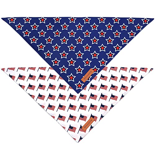 American Flag Dog Bandanas 2 Pack (American Flag 1 / X-Large)