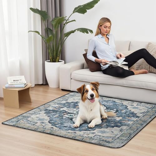 Washable Pee Pads for Dogs 2 Pack (48"x48"(2 Pack) / D Blue)