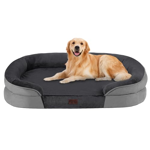 Orthopedic Waterproof Large Dog Bed Sofa (Dark Grey / Large(42 x 31 x 6.5 inch))