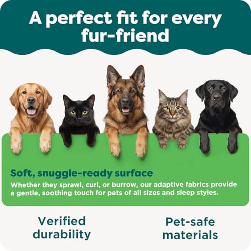 Cooling Gel Dog Bed for Large Dogs w (Jumbo / (Quilted Paw) Titanium)