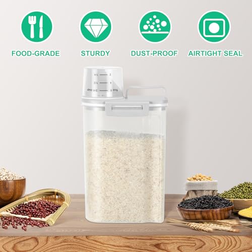 Rice Storage Container 2 Pack (Light grey & Light grey)