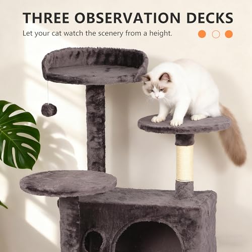 54" Cat Tree Tower (54in / Purple Gray)