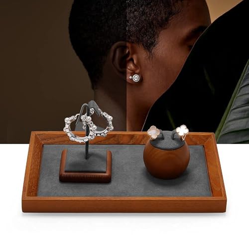 Small Wood Jewelry Tray (Gray / 9.1" x 5.9" x 0.7")