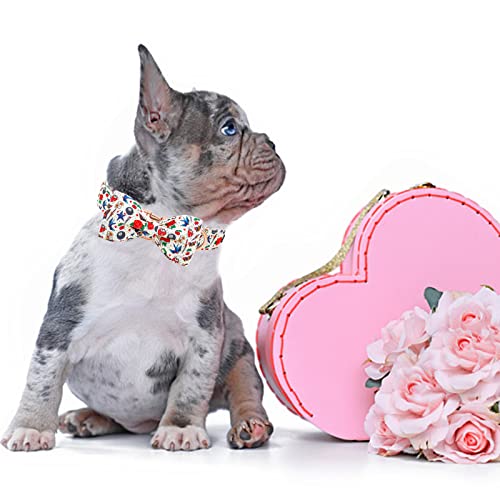 Valentine's Dog Collar with Bow (Rose / Medium (Pack of 1))