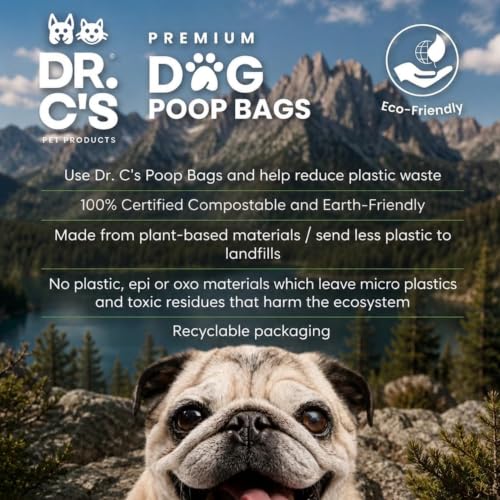 100% Certified Compostable Dog Poop Bags (270 Bags)