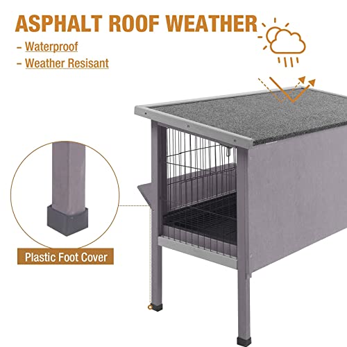 Rabbit Hutch Indoor Rabbit Cage with Metal Wire Pan (35.8"L x 18.1"W x 28.0"H)