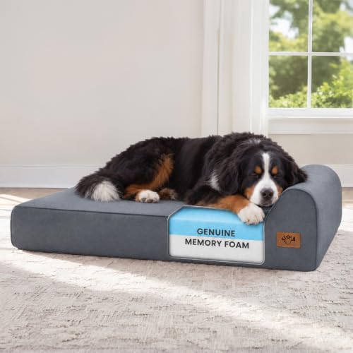 XXL 35D Memory Foam Dog Bed for Extra Large Dogs (XX-Large / Blue Grey)