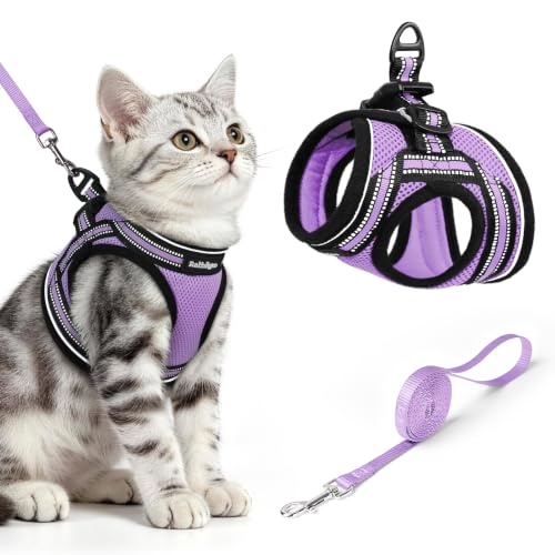 Cat Harness and Leash Set (M / Light Purple)