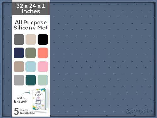 32x24x1” XL Dog Food Mat (32"L x 24"W / Navy)