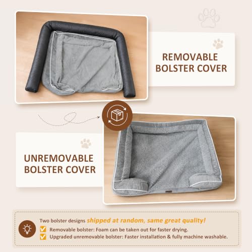 Waterproof Orthopedic Dog Beds for Large Sized Dog (38.0"L x 25.0"W x 7.0"Th / Grey)