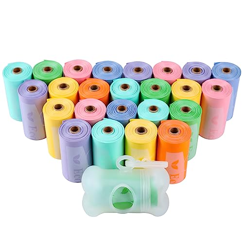 360 Count Dog Poop Bags with Dispenser (Colorful)