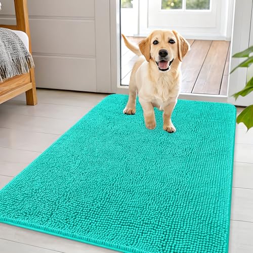 Dog Door Mat for Muddy Paws 44x32 (Teal / 44" X 32")