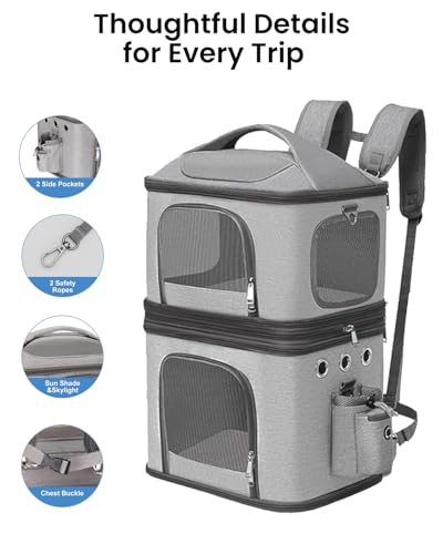 Detachable Double Cat Backpack Carrier for 2 Pets