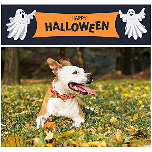 Halloween Dog Collar with Bow Tie Cotton Adjustable Puppy Collar for Small Medium Large Dogs (Small / A-AHalloween)