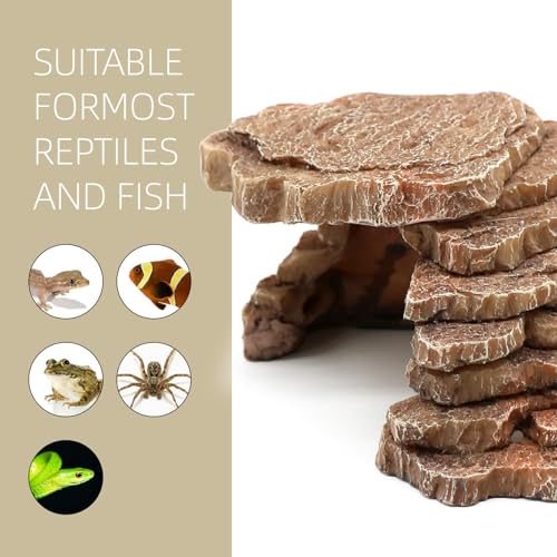 Gecko Hide Shale Scape Step Ledge (Small-7.3 * 4.4 * 3)