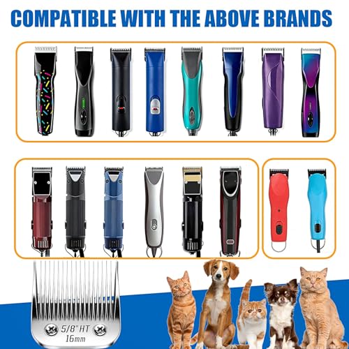 Wide Blade Dog Grooming Blades for Andis (Silver/Size 5/8-2pack)
