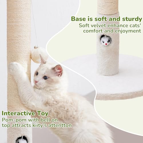 Funny Cat Scratching Posts Sturdy Scratcher Posts 23'' Off White (Off White / 23‘’)