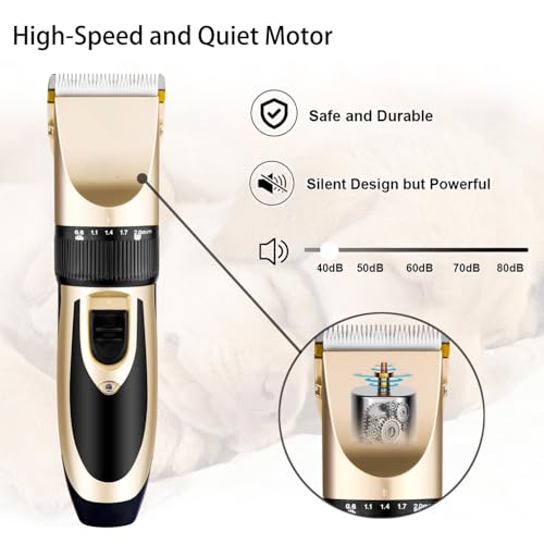 Dog Clippers for Grooming Low Noise (Gold)