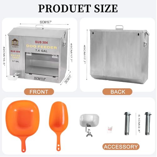 Stainless Steel Dog Feeder and Waterer 2