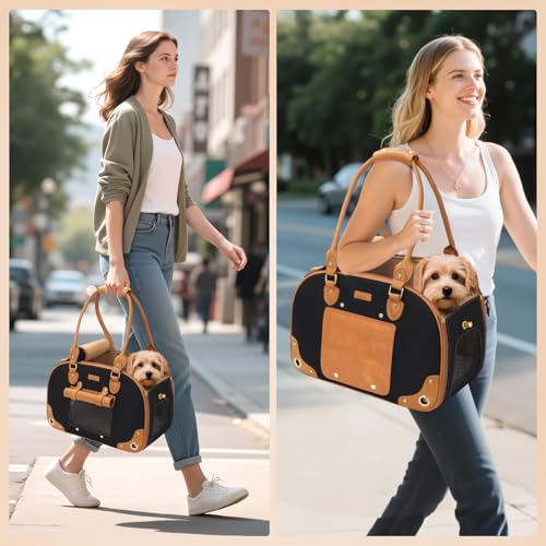 Dog Carrier Purse (17.3"L x 9.4"W x 11.2"H / Nylon Black)