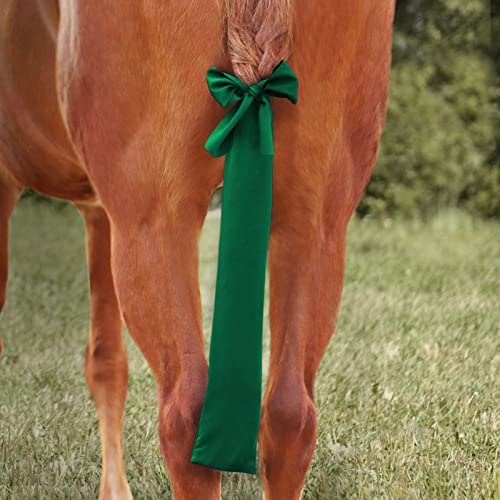 Stretchy Tail Bag Breathable Horse Tail Guard Slip on Design Protect Horse Tail 2 Strand Closure Straps Keep Tail Clean & Protected 22" L Length Makes Grooming Easy (Deep Green)