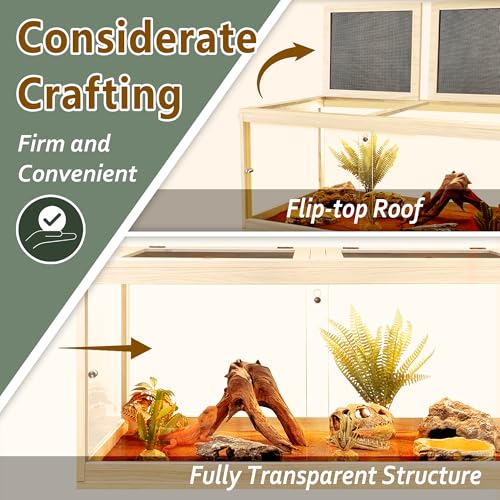 Bearded Dragon Tank 60 Gallon (Oak / 60 Gallon (39x18x18) Inch)