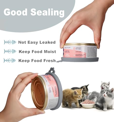 Cat Food Can Covers Lids for 5.5 oz Cans (Grey)