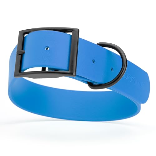 Biothane Waterproof Dog Collar Strong Coated Nylon Webbing with Black Hardware Odor
