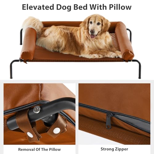 Large Elevated Cooling Cot (Caramel / 54.0"L x 34.0"W x 8.0"Th)