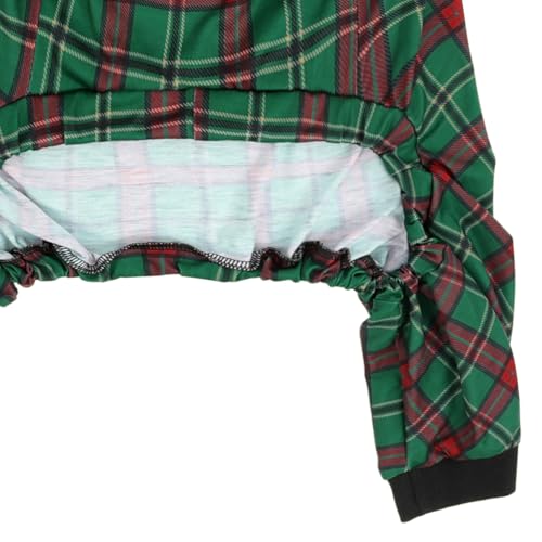 Dog Pajamas One Piece Light Comfy Pjs Pet Costume M (XX-Large / Holiday Plaid)