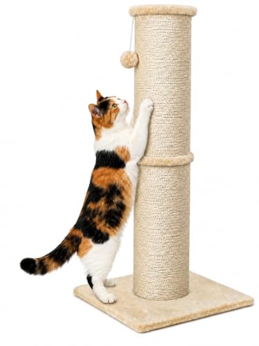 32 Inch Tall Cat Scratching Post (X-Large / Beige)