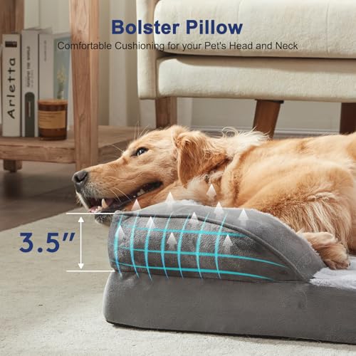 Orthopedic Small Dog Bed (28.0''l x 23.0''w x 6.5''th / Grey)
