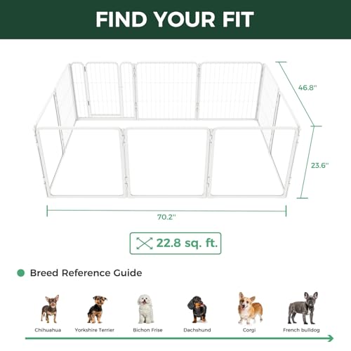 AuraSpace Pro Acrylic & Wire Mesh Indoor Dog Playpen (White / 24"H)