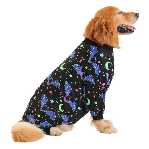 Dog Pajamas One Piece Light Comfy Pjs Pet Costume M (Medium / Starry Bats)