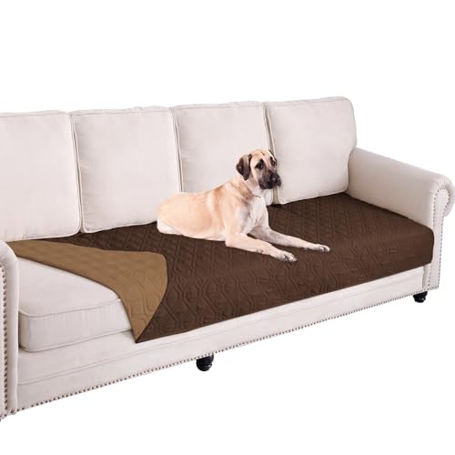 Waterproof Dog Bed Cover Pet Blanket for Furniture Bed Couch Sofa Reversible (40x80 Inch (Pack of 1) / Chocolate+camel)