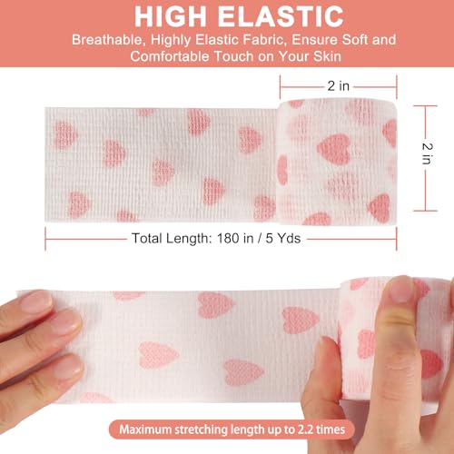 24 Pack Self Adhesive Bandage Wrap (White Heart / 2 Inch)