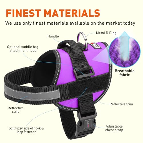 Dog Harness Reflective No (Purple / Girth 18" to 24")