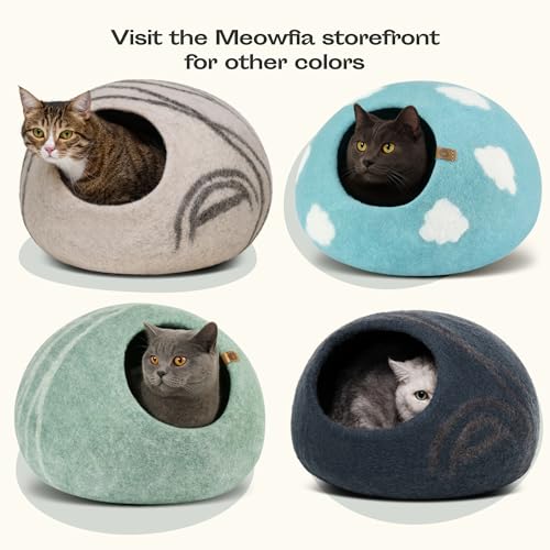 Cat Cave Merino Wool Bed for Indoor Cats (Pistachio / Large)