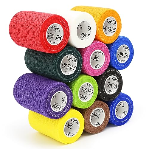 Self Adherent Cohesive Bandages Wrap 12Packs 3" x 5 Yards (Mix Color 01 / 3 In x 5 Yards)