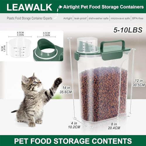 5 7Lbs Cat Dog Storage Container (Dark Green / 5L-1pack)