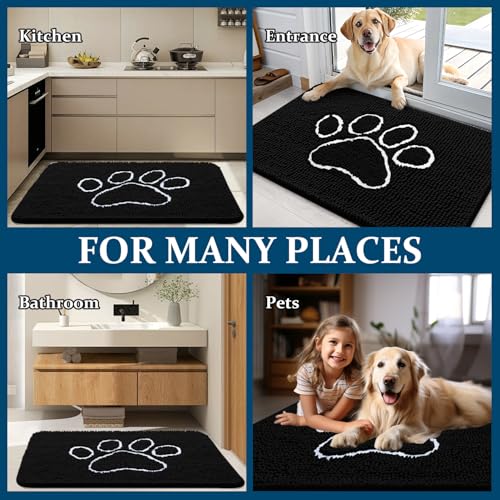 Dog Door Mat for Muddy Paws 70x35 (Black / 70" X 35")