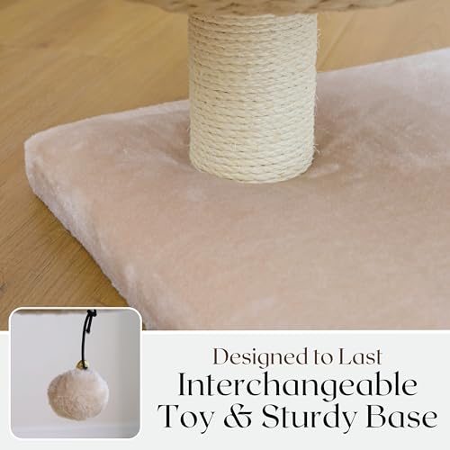 Modern Small Cat Tree with 2 Cat Beds (Beige Brown)