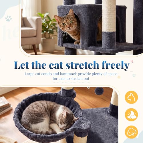 Cat Tree Tower (Smoky Gray / 72.8 Inches)
