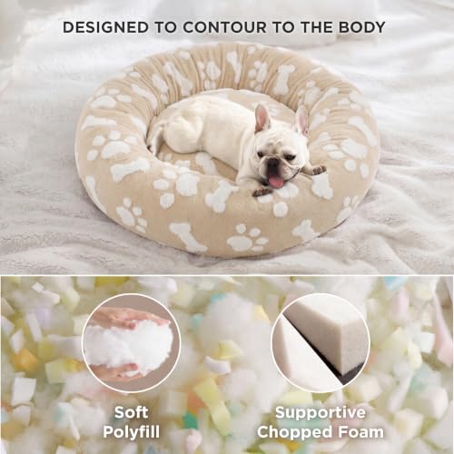 Shown on TV Jacquard Donut Dog Beds Large Sized Dog (36.0"L x 36.0"W x 8.0"Th / Sand)