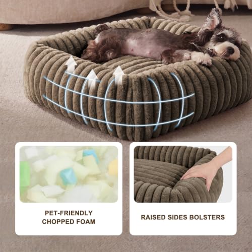 Dog Bed for Small Medium Dog (Coffee / M (25"x21"x7"))