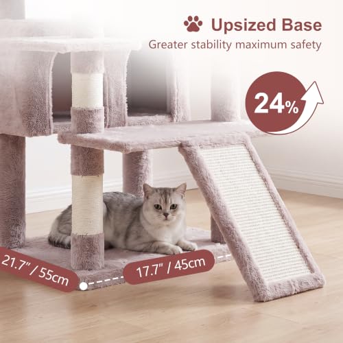 Tall Cat Tree for Large Cat (Rosy Brown / 75.2 inch)