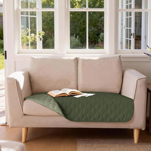 Waterproof Loveseat Cover (32x53 Inch (Pack of 1) / Dark Olive/Light Olive)